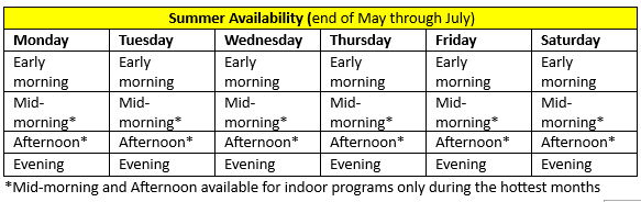 revised Summer '24 Availability image